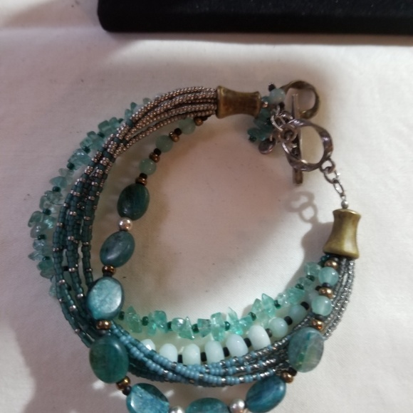 Silpada Sterling and brass gemstone bracelet - Picture 2 of 2